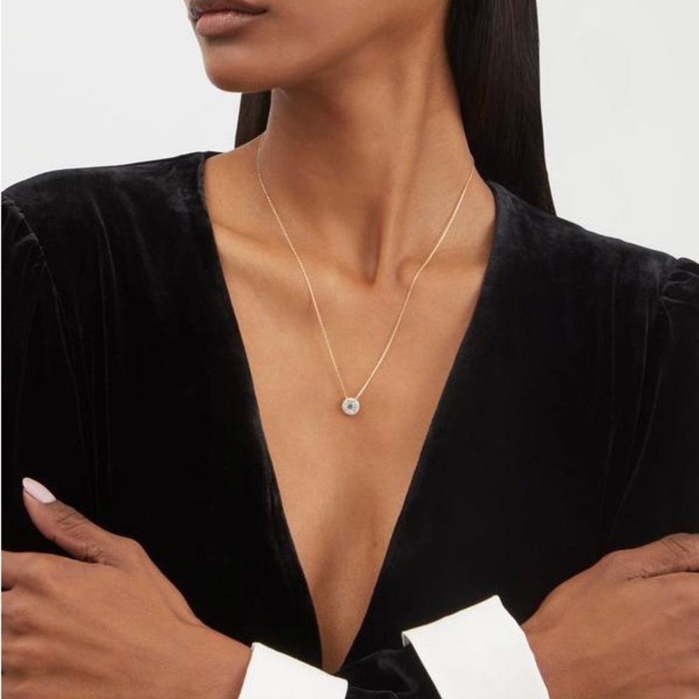 14K Yellow Gold Suzanne KALAN Diamond & Topaz Necklace